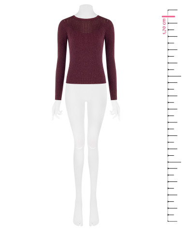 Pull moulant à larges côtes avec lurex « Rinascimento » - Vêtements F...