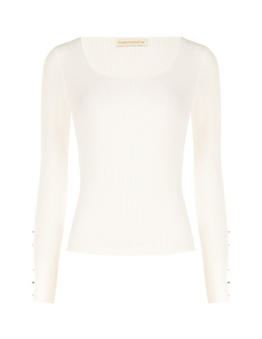 Slim-fit, lightweight viscose-blend jumper with jewelled buttons on...
