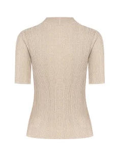 Fitted Lurex Yarn Top With Buttons At The Neck Rinascimento 2