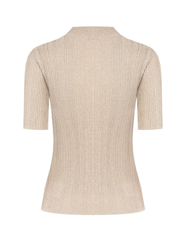 Fitted Lurex-Yarn Top with Buttons at the Neck – Rinascimento - Ves...