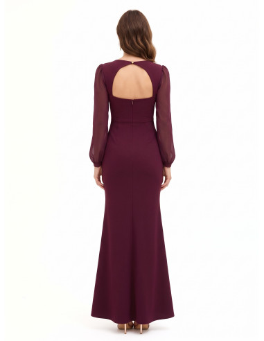 Abito Lungo A Sirena In Scuba Crepe Con Cut-Out Sulla Schiena Rinascimento