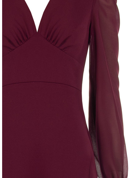 Long Mermaid-Style Dress in Scuba Crepe with a Cut-Out at the Back ...
