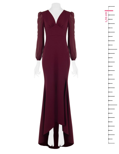 Long Mermaid-Style Dress in Scuba Crepe with a Cut-Out at the Back ...