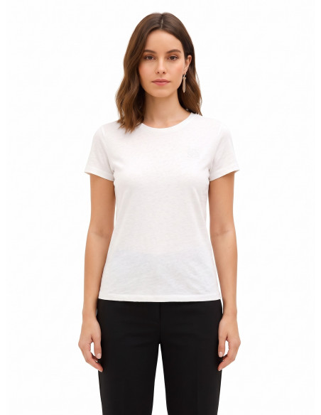 Regular-fit cotton T-shirt with embroidered ‘Rinascimento’ logo - V...
