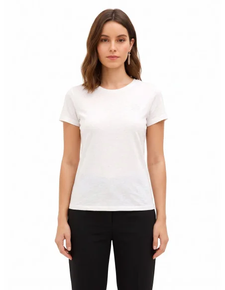 T-shirt regular en coton avec logo brodé Rinascimento