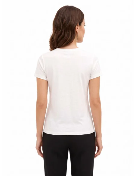 T-shirt regular en coton avec logo brodé Rinascimento