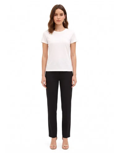 T-shirt regular en coton avec logo brodé Rinascimento