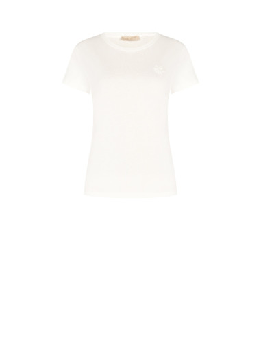 T-Shirt Regular In Cotone Con Logo Ricamato Rinascimento