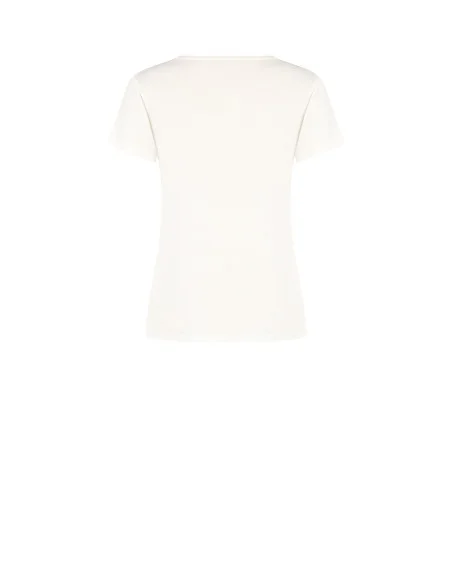 T-shirt regular en coton avec logo brodé Rinascimento
