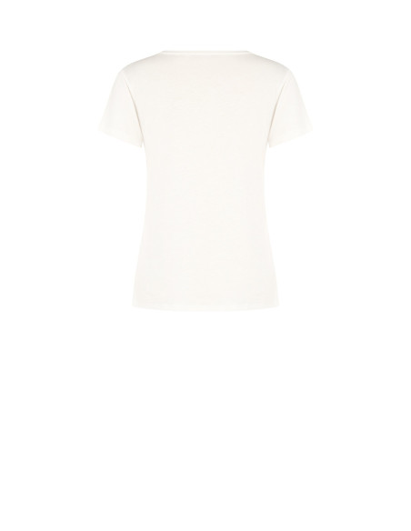 T-Shirt Regular In Cotone Con Logo Ricamato Rinascimento