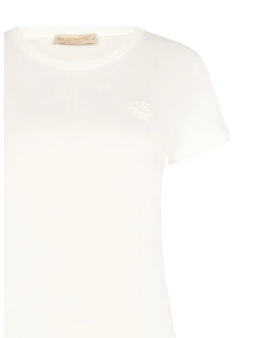 Regular-Fit Cotton T-Shirt with Embroidered Logo Rinascimento