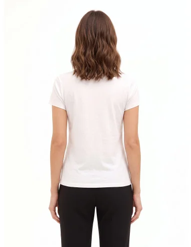 T-Shirt Regular In Cotone Con Stampa Bassotto Cuore E Strass Rinascimento