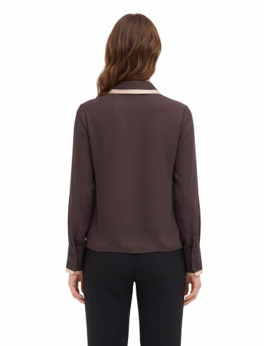 Matte Satin Blouse With Contrasting Details Rinascimento