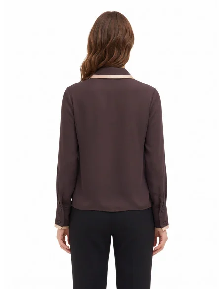 Camicia In Raso Opaco Con Dettagli A Contrasto Rinascimento
