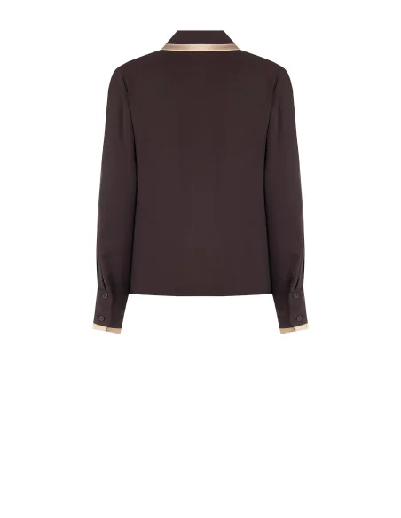 Matte Satin Blouse With Contrasting Details Rinascimento