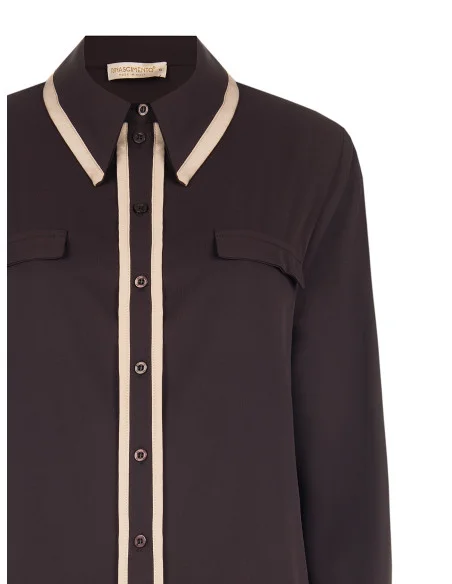 Camicia In Raso Opaco Con Dettagli A Contrasto Rinascimento