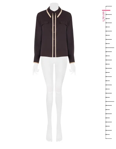 Matte Satin Blouse With Contrasting Details Rinascimento
