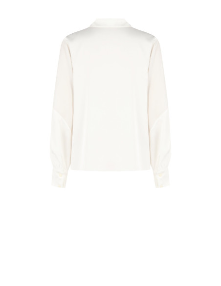 Loose, Flowing Satin Blouse with Sheer Georgette Insert Rinascimento
