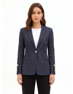 Punto Milano Blazer Jacket with Rinascimento Logo Buttons - Vestiti...