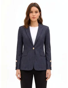 Milano Knit Blazer Jacket with Rinascimento Logo Buttons