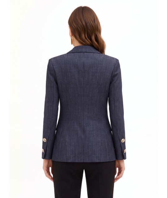Giacca Blazer In Punto Milano Con Bottoni Logo Rinascimento