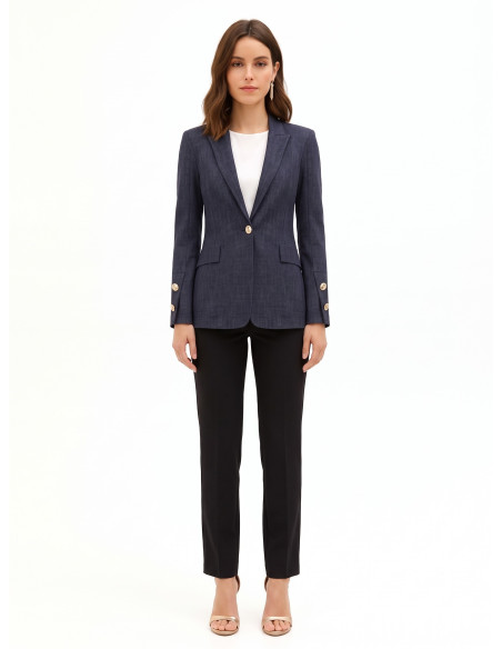 Giacca Blazer In Punto Milano Con Bottoni Logo Rinascimento