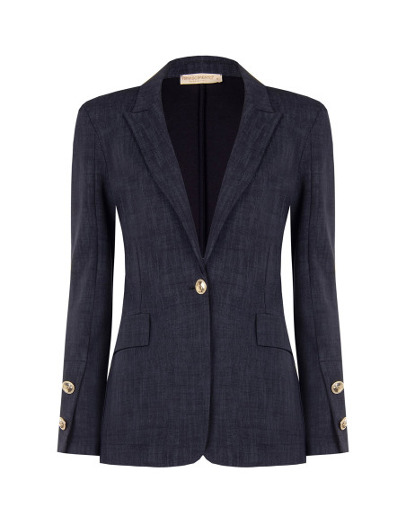 Punto Milano Blazer Jacket with Rinascimento Logo Buttons - Vestiti...