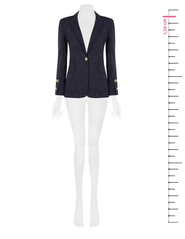 Giacca Blazer In Punto Milano Con Bottoni Logo Rinascimento