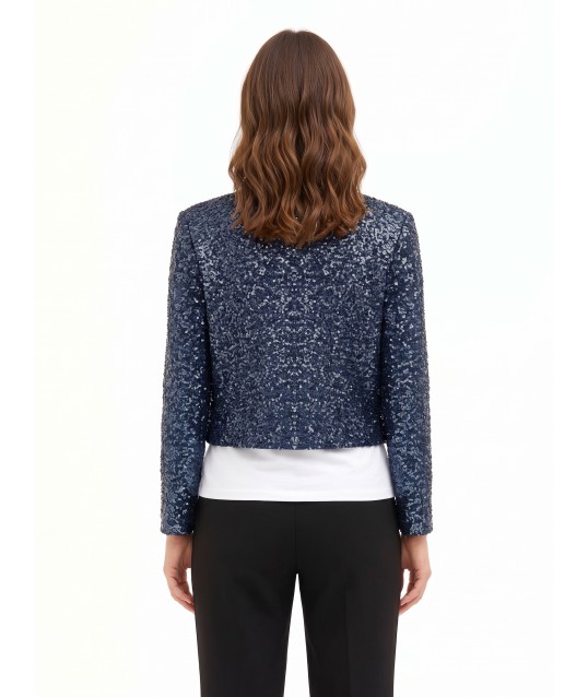 Rinascimento Strapless Short Jacket Covered in Sequins