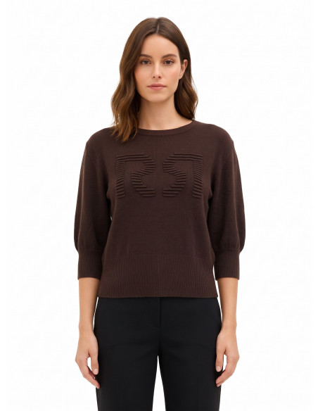 Pull en mélange de viscose avec logo « RR » en relief « Rinasciment...