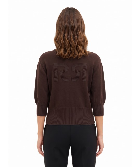 Viscose-blend jumper with embossed RR logo – Rinascimento