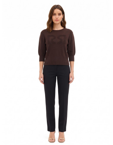 Viscose-blend jumper with embossed RR logo – Rinascimento - Vestiti...