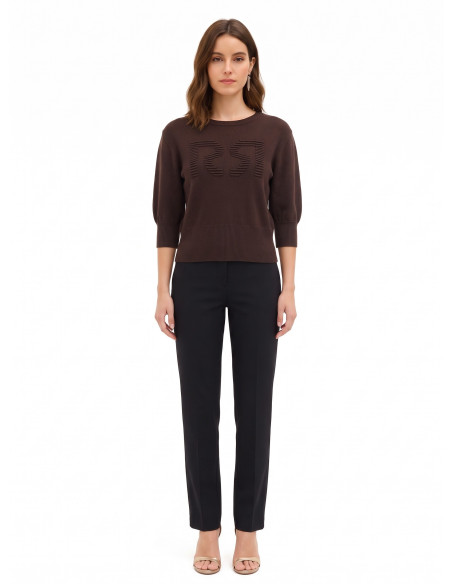 Maglione In Misto Viscosa Con Logo Rr In Rilievo Rinascimento