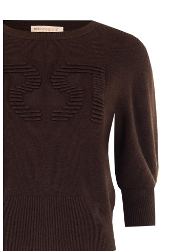 Maglione In Misto Viscosa Con Logo Rr In Rilievo Rinascimento