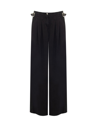 Jean super wide leg plissé avec boucles sur les côtés Rinascimento