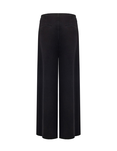 Jeans Super Wide Leg A Pieghe Con Fibbie Sui Fianchi Rinascimento