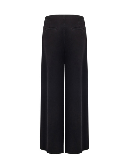 Jean super wide leg plissé avec boucles sur les côtés Rinascimento