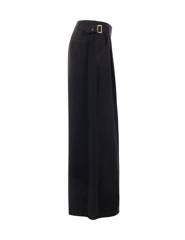 Jean super wide leg plissé avec boucles sur les côtés Rinascimento