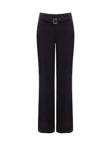 Jean wide leg avec ceinture intégrée et coutures centrales Rinascimento