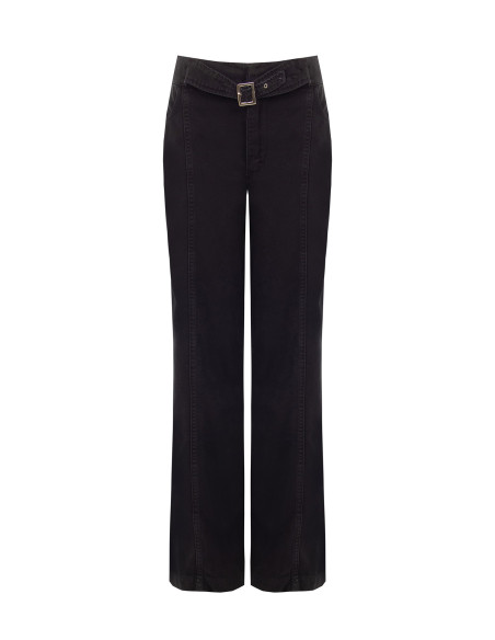 Jean wide leg avec ceinture intégrée et coutures centrales Rinascimento
