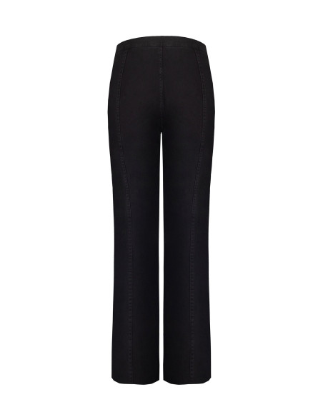 Jeans Wide Leg Con Cintura Integrata E Cuciture Centrali Rinascimento
