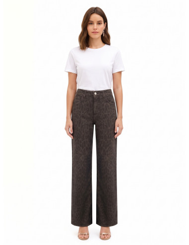 Jeans Wide Leg Elasticizzati E Maculati Rinascimento