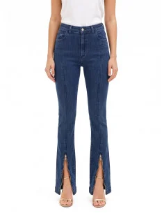 Jeans skinny évasés extensibles avec zips sur le devant Rinascimento