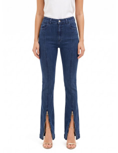 Jeans Skinny Svasati Elasticizzati Con Zip Frontali Rinascimento
