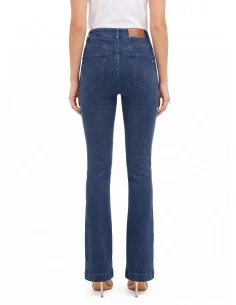 Jeans skinny évasés extensibles avec zips sur le devant Rinascimento 2