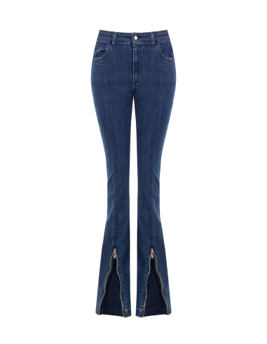 Jeans Skinny Svasati Elasticizzati Con Zip Frontali Rinascimento