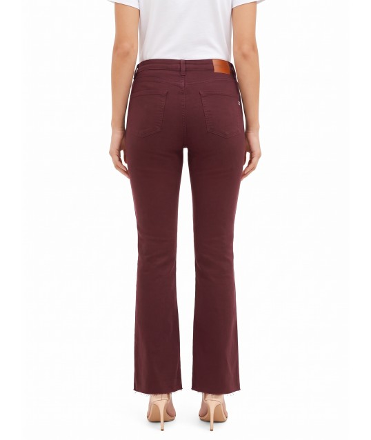 Rinascimento Stretch Flare Jeans with Raw-Cut Hems