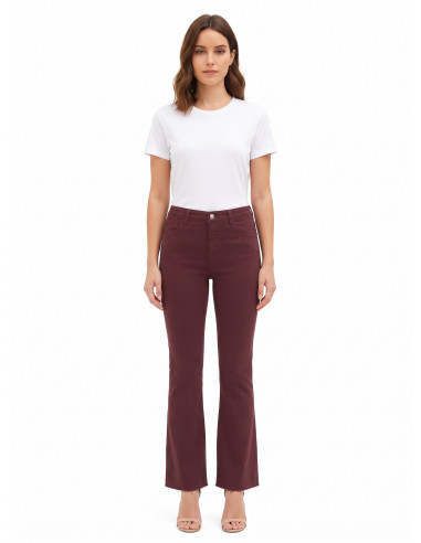 Jeans Flare Elasticizzati Con Orli A Taglio Vivo Rinascimento