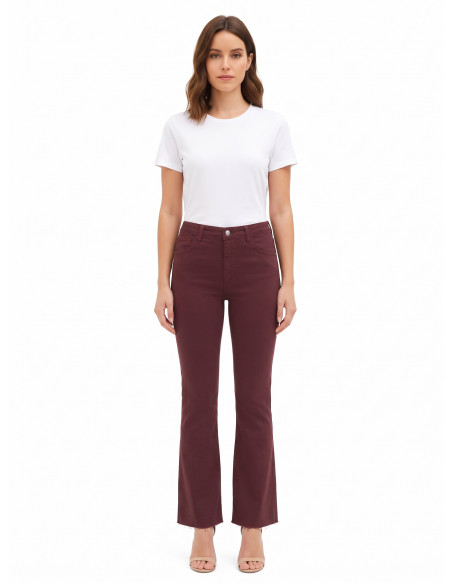 Jeans Flare Elasticizzati Con Orli A Taglio Vivo Rinascimento