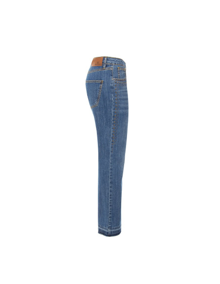 Jean flare stretch avec clous et ourlet effiloché Rinascimento